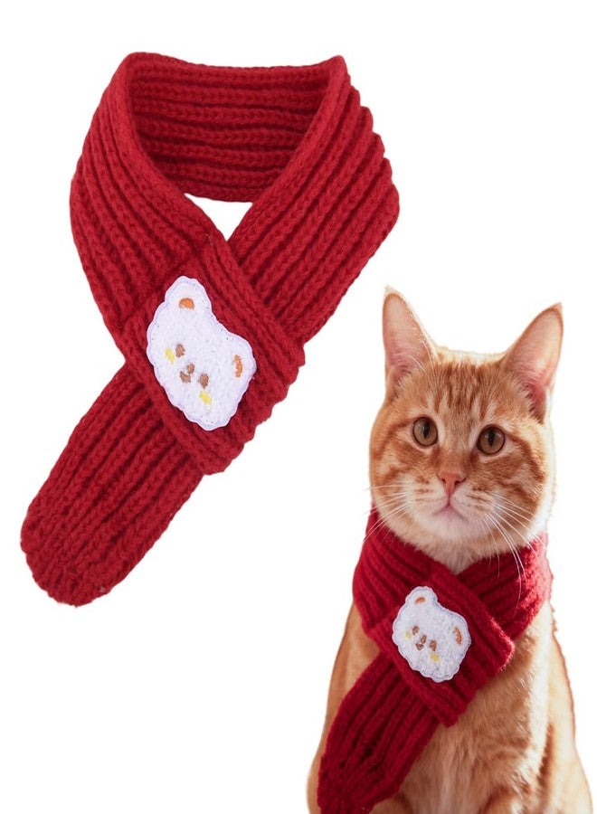 YangQian Cat Dog Christmas Knitted Scarf Pet Holiday Accessories for Dogs Cats Neck Warmer Dog Festival Outfit Decor Warm Cat Winter Bandana Puppy Neckerchief Pet Costumes for Dogs Cats Xmas Clothes Apparel - Image 1